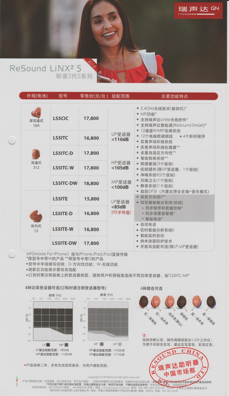 丹麦瑞声达助听器-新款linx 2代 聆客5系列助听器全国统一零售价